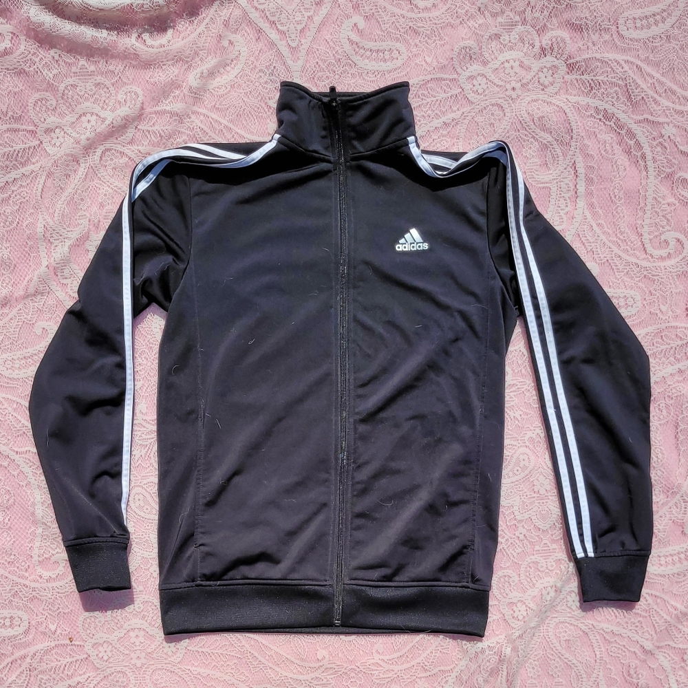 Adidas classic black track jacket